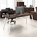 Bush Business Furniture Vista 72"W Computer Desk with Splayed Metal Legs, Black Walnut, Standard Delivery 1 thumbnail image