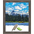 Amanti Art Wood Picture Frame, 19" x 23", Matted For 16" x 20", Pinstripe Lead Gray