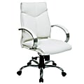 Office Star™ Pro-Line II™ Deluxe Bonded Leather Mid-Back Chair, White