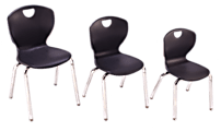 Scholar Craft Ovation Student Stacking Chairs, 12"H, Black/Chrome, Set Of 4 1 thumbnail image