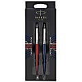 Parker® Jotter London Duo Pen Set, 1.0mm, Red/Blue Barrel,  Blue/Black Ink, Pack of 2 Pens