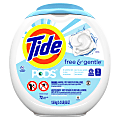 Tide® Free & Gentle™ Laundry Detergent Pods, 0.88 Oz Pod, Case Of 72