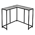 Monarch Specialties Jan L-Shaped Metal Console Table, 32”H x 36”W x 36”D, Black/Gray