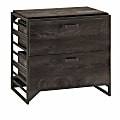 Bush Furniture Refinery 30"D Lateral 2-Drawer File Cabinet, Dark Gray Hickory, Delivery 1 thumbnail image