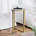 Flash Furniture Round Glass End Table, 23-1/2"H 16"W x 16"D, Clear/Matte Gold 1 thumbnail image