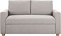 Lifestyle Solutions Serta Campbell Convertible Sofa, 35-1/2"H x 66-1/8"W x 37"D, Light Gray/Natural