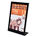 Deflecto® Superior Image® Slanted Sign Holder, 12-1/2"H x 9-1/2"W x 2-3/4"D, Clear/Black
