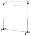 Alba High-Capacity Garment Rack, 50-Hanger Capacity, 65 1/4", Gray/Silver Chrome