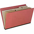 SKILCRAFT® Pressboard Classification Folders, Legal Size, 8-Section, 30% Recycled, Earth Red, Pack of 10 (AbilityOne 7530-01-572-6205)