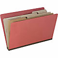 SKILCRAFT® Pressboard Classification Folders, Legal Size, 8-Section, 30% Recycled, Earth Red, Pack of 10 (AbilityOne 7530-01-572-6205) 1 thumbnail image