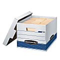 Bankers Box® Stor/File™ Medium-Duty Storage Boxes, Letter/Legal Size, 15“ x 12" x 10", White/Blue, Case Of 4 - 78907 1 thumbnail image
