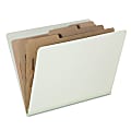 SKILCRAFT® Pressboard Classification Folders, Letter Size, 8-Section, 30% Recycled, Pale Green, Pack of 10 (AbilityOne 7530-01-572-6207)