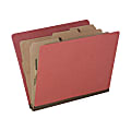 SKILCRAFT® Pressboard Classification Folders, Letter Size, 8-Section, 30% Recycled, Earth Red, Pack of 10 (AbilityOne 7530-01-572-6208)