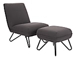 Ave Six Cortina Chair With Ottoman, Black/Gray 1 thumbnail image
