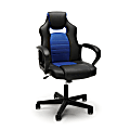 Essentials By OFM Racing-Style Mid-Back Gaming Chair, Blue/Black