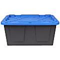 GreenMade® Professional Storage Tote With Handles/Snap Lid, 14-3/4”H x 20-1/4”W x 30-1/10”L, Gray/Blue 1 thumbnail image