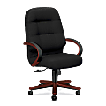 HON® 2191 Series Pillow Soft Executive High-Back Swivel Chair, Black/Mahogany