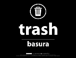 Recycle Across America Trash Standardized Recycling Labels, TRASH-8511, 8 1/2" x 11", Black