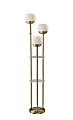 Adesso® Bianca Shelf Floor Lamp, 63”H, Antique Brass/White Opal Glass