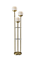 Adesso® Bianca Shelf Floor Lamp, 63”H, Antique Brass/White Opal Glass 1 thumbnail image