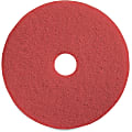Genuine Joe Red Buffing Floor Pad - 16" Diameter - 5/Carton x 16" Diameter x 1" Thickness - Fiber - Red