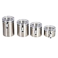 Honey Can Do Steel Canister Set, 7-3/8”H x 4-11/16”W x 4-11/16”D, Set Of 4 Canisters 1 thumbnail image