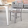 Flash Furniture Commercial-Grade Metal Indoor/Outdoor Chair, Silver