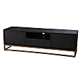 SEI Furniture Dessingham TV/Media Stands, 20”H x 65”W x 18”D, Black/Brown/Antique Gold, Set Of 2 Stands 1 thumbnail image