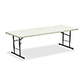 Iceberg Adjustable Folding Table, 25"H x 30"W x 96"D, Platinum
