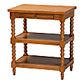 Baxton Studio Imogene Finished Wood End Table, 30”H x 26”W x 18-1/8”D, Walnut Brown 1 thumbnail image