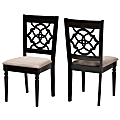 Baxton Studio Renaud Dining Chairs, Sand/Dark Brown, Set Of 2 Chairs 1 thumbnail image