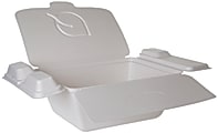 Eco-Products Folia™ Take-Out Containers, 3-1/2"H x 7-1/2"W x 9"D, Pack Of 150 Containers
