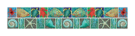 Barker Creek Double-Sided Straight-Edge Border Strips, 3" x 35", Coral Reef, Pack Of 12 1 thumbnail image
