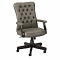 Bush Business Furniture Arden Lane Bonded Leather High-Back Tufted Office Chair With Arms, Washed Gray, Standard Delivery 1 thumbnail image