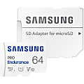 Samsung PRO Endurance 64 GB Class 10/UHS-I (U1) V10 microSDXC - 100 MB/s Read - 30 MB/s Write - 3 Year Warranty