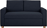 Lifestyle Solutions Serta Campbell Convertible Sofa, 35-1/2"H x 66-1/8"W x 37"D, Navy/Natural