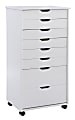 Linon Casimer 8-Drawer Rolling Home Office Storage Cart, White 1 thumbnail image