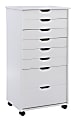 Linon Casimer 8-Drawer Rolling Home Office Storage Cart, White 1 thumbnail image