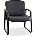 Lorell® Big & Tall Bonded Leather Guest Chair, Black
