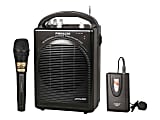 PylePro PWMA200 Rechargeable Portable PA System With Wireless Lavalier/Headset Microphone and 1 Wired Microphone, Black 1 thumbnail image