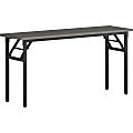 Lorell® Folding Melamine Training Table, 30”H x 60”W x 18”D, Black/Gray 1 thumbnail image