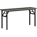 Lorell® Folding Melamine Training Table, 30”H x 60”W x 18”D, Black/Gray