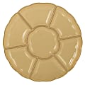 Amscan Scalloped Sectional Chip 'N Dip Trays, 16", Gold, Pack Of 3 Trays