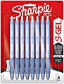 Sharpie® S-Gel Fashion Barrel Gel Pens, Medium Point,  0.7 mm, Blue Barrels/Black Ink, Pack Of 8 Pens 1 thumbnail image