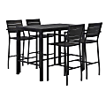 KFI Studios Eveleen 5-Piece Outdoor Patio Set, 33-13/16”H x 55”W x 32”D, Black, 840031925213 1 thumbnail image