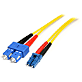 StarTech.com 10m Fiber Optic Cable - Single-Mode Duplex 9/125 - LSZH - LC/SC - OS1 - LC to SC Fiber Patch Cable - Yellow