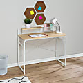 Honey Can Do Home Office 19"W Computer Student Desk With Shelf And Metal Mesh Basket, White 1 thumbnail image