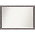Amanti Art Narrow Non-Beveled Rectangle Framed Bathroom Wall Mirror, 27-1/2” x 39-1/2”, Pinstripe Plank Gray 1 thumbnail image