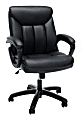 Essentials By OFM Ergonomic Bonded Leather Mid-Back Chair, Black