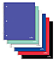 Office Depot® Brand Stellar Poly Notebook, 8-1/2" x 11",1 Subject, College Ruled, 80 Sheets, Assorted Colors, Pack Of 8 Notebooks
